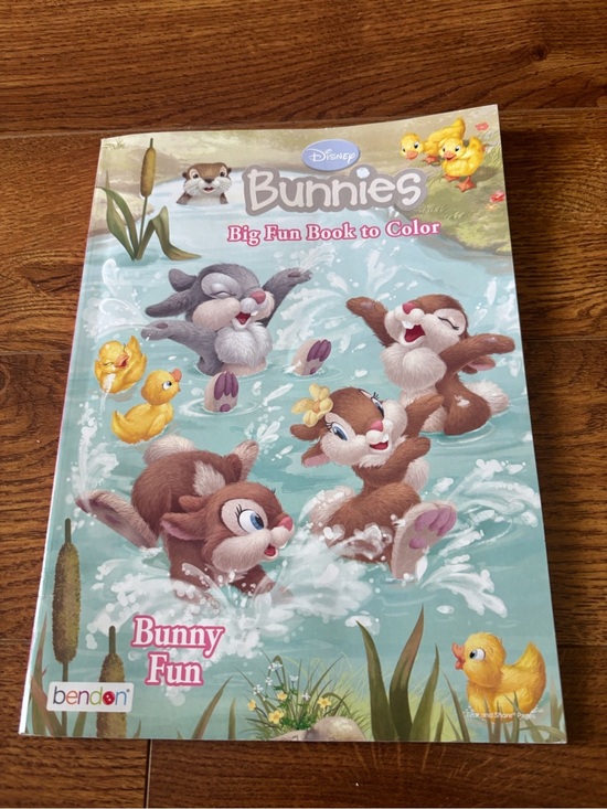 Disney Other - Disney Bunnies Big Fun Book to Color - Teal, Brown, Yellow